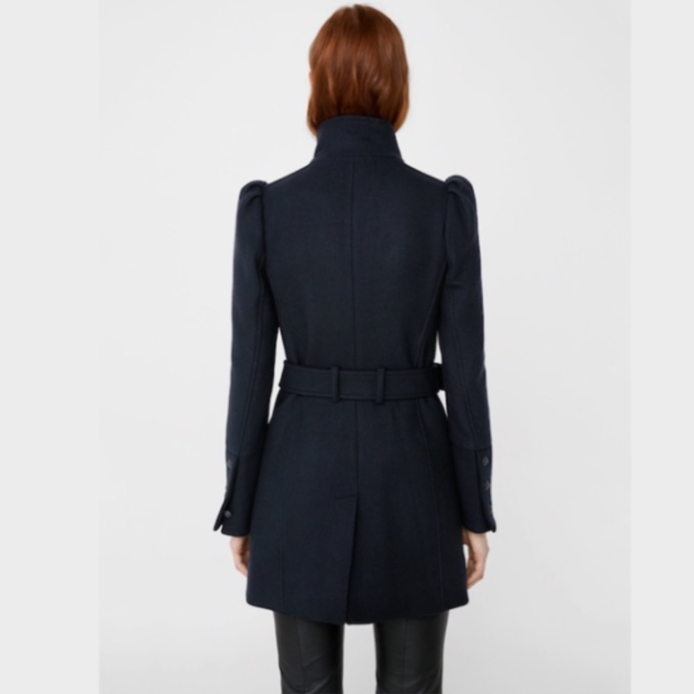 NWOT Mango Wool Puffed Shoulder Structured Coat - Picture 3 of 10